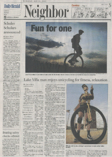 Bruce Unicycle newspaper May 2007 tiny.gif