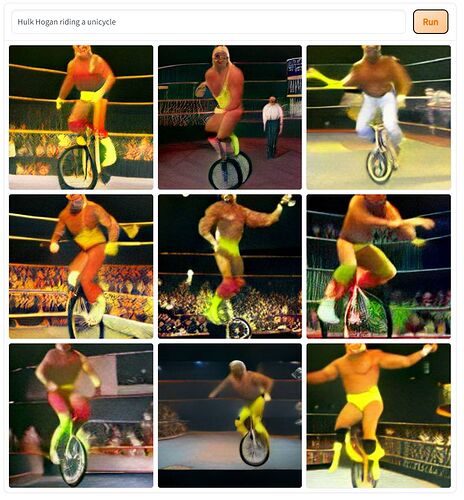 Hulk Hogan riding a unicycle
