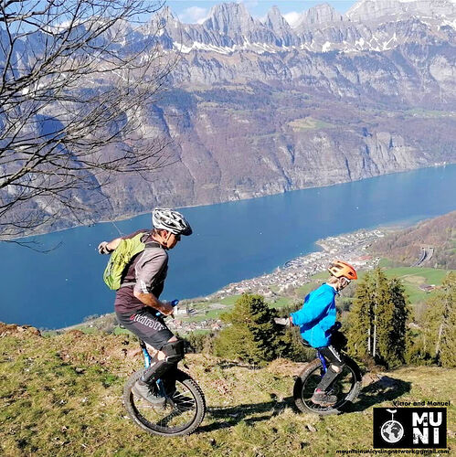 Victor and Manuel “Churfirsten” with Lake Walensee in Switzerland.